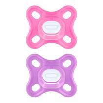 Kit 2 Chupetas Confort 100% Silicone 0-2 Meses Rosa - MAM Kit 2 Chupetas Confort 100% Silicone 0-2 Meses Rosa - MAM