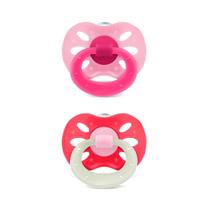 Kit 2 Chupetas Extra Air Brilha No Escuro 6m+ Rosa - Lillo Kit 2 Chupetas Extra Air Brilha No Escuro 6m+ Rosa - Lillo