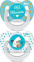 Kit 2 Chupetas Lillo Funny T2 Tamanho 2 Bico Silicone 6 a 18 Meses