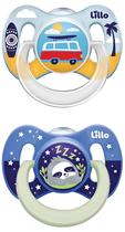 Kit 2 Chupetas Lillo T2 Dia e Noite Brilha No Escuro Tamanho 2 Bico Silicone de 6 a 18 Meses Kit 2 Chupetas Lillo T2 Dia e Noite Brilha No Escuro Tamanho 2 Bico Silicone de 6 a 18 Meses