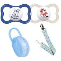 Kit 2 Chupetas Mam Supreme 6m+ c/ Prendedor Buba + Case