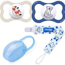 Kit 2 Chupetas Mam Supreme 6m+ c/ Prendedor Cachorro + Case