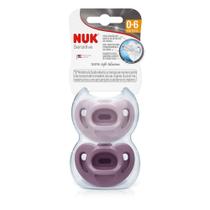 Kit 2 Chupetas Sensitive Soft Fashion 100% Silicone Oral Fit S1 NUK 0 a 6 Meses
