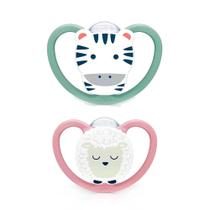 Kit 2 Chupetas Space Silicone 6 a 18 Meses NUK Bico Oral Fit S2 Kit 2 Chupetas Space Silicone 6 a 18 Meses NUK Bico Oral Fit S2