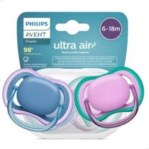 Kit 2 Chupetas Ultra Air Dupla Rosa 618m Avent Menina
