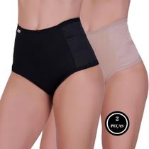 Kit 2 Cinta de Compressão Calcinha Modeladora Cós Alto Poliamida - c12 KIT 2 CALCINHAS OLGA