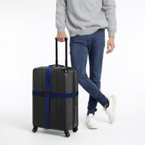 Kit 2 Cinta Elástica para Mala Fivela Ajustável Segurança Viagem Proteção Bagagem Fácil Uso Praticos