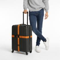 Kit 2 Cinta Elástica para Mala Fivela Ajustável Segurança Viagem Proteção Bagagem Fácil Uso Praticos