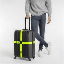 Kit 2 Cinta Elástica para Mala Fivela Ajustável Segurança Viagem Proteção Bagagem Fácil Uso Praticos