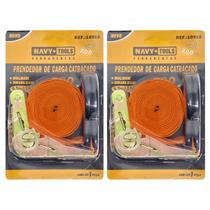 KIT 2 Cintas Catraca Carga Reforçada Suporta até 700 Kg 1Polelagada x 4.5 Metros Metal Aço Carbono