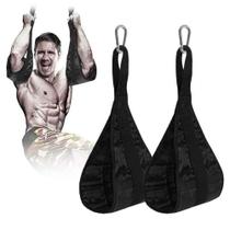 Kit 2 Cintas Suporte de Braço Ab Treino Abdominal Mosquetão de Metal 130kg Kit 2 Cintas Suporte de Braço Ab Treino Abdominal Mosquetão de Metal 130kg