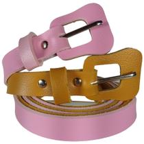 Kit 2 Cinto Feminino Caramelo E Rosa Para Usar Com Saia