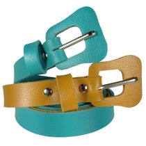 Kit 2 Cinto Feminino Verde, Caramelo P/ Usar C/ Shorts Jeans Kit 2 Cinto Feminino Verde, Caramelo P/ Usar C/ Shorts Jeans