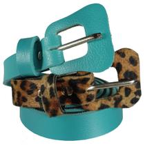 Kit 2 Cinto Feminino Verde E Onça Para Usar C/ Shorts Jeans Kit 2 Cinto Feminino Verde E Onça Para Usar C/ Shorts Jeans