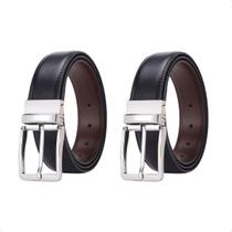 Kit 2 Cinto Masculino Casual Dupla Face - Preto - 120Cm