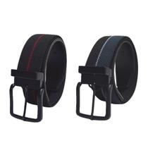 Kit 2 Cinto Masculino Elástico Dupla Face Fivela Removível Confortável 2 em 1 Versátil 44000K2