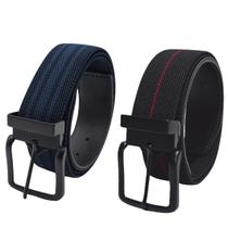 Kit 2 Cinto Masculino Elástico Dupla Face Fivela Removível Confortável 2 em 1 Versátil 44010K2