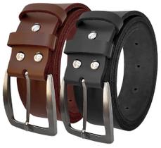 Kit 2 Cintos Masculino Largo 40mm Social de Couro, Elegante