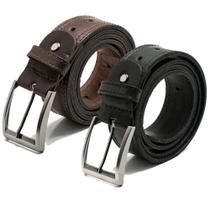 kit 2 cintos social masculino em couro látego 1 preto e 1 café