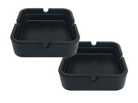 Kit 2 Cinzeiro de Silicone Quadrado Não Queima Não Quebra Resistente Em Borracha Kit 2 Cinzeiro de Silicone Quadrado Não Queima Não Quebra Resistente Em Borracha