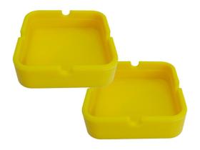 Kit 2 Cinzeiro de Silicone Quadrado Não Queima Não Quebra Resistente Em Borracha Kit 2 Cinzeiro de Silicone Quadrado Não Queima Não Quebra Resistente Em Borracha