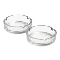 Kit 2 Cinzeiro De Vidro Resistente Bar Casa Luxo Cristal Lisa