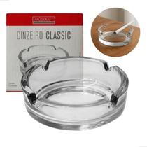 Kit 2 Cinzeiros de Vidro Hauskraft Classic 11cm Transparente para Mesa Design Elegante e Resistente Hauskraft
