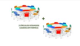 Kit 2 Círculos Oitavados Infantis c/ Cadeiras em Fórmica Kit 2 Círculos Oitavados Infantis c/ Cadeiras em Fórmica