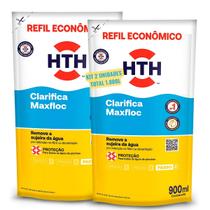 Kit 2 Clarificante De Piscinas Hth Clarifica Maxfloc Refil Decantador 900ml