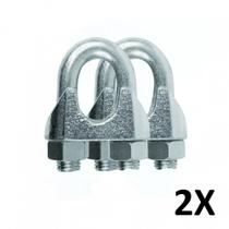 Kit 2 Clips Grampado para Cabo de Aço 10mm 3/8''