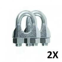 Kit 2 Clips Grampado Para Cabo De Aço 3Mm 1/8''