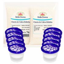 Kit 2 Cloreto De Cálcio Bolinha + 10 Potes Vazios