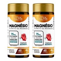 Kit 2 Cloreto de Magnésio Nutraceutical 75mg Mix Nutri 60 Cápsulas