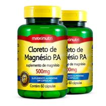 Kit 2 Cloreto De Magnésio P.A 500Mg Maxinutri 60 Cápsulas