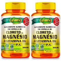 KIT 2 CLORETO DE MAGNÉSIO PA + B6 120 Cáps 800mg UNILIFE