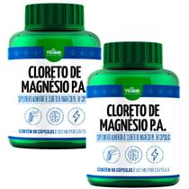 Kit 2 Cloreto de Magnésio PA Vitalab 500Mg 60 Cápsulas