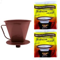 Kit 2 Coador Coa Fácil 103 Poliéster E Porta Filtro Funil Kit 2 Coador Coa Fácil 103 Poliéster E Porta Filtro Funil