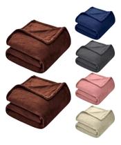 Kit 2 Cobertas Manta Soft Casal Pink Estampado