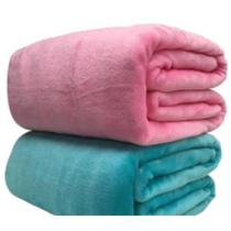 KIT 2 Cobertor Manta Lisas Casal Microfibra 1,80 x 2,00 Mantinha - Bella Sorocaba