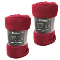 Kit 2 Cobertor Microfibra Casal King Manta Coberta Corttex Home Design Antialérgico Macio 2,20x2,40
