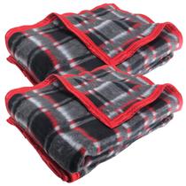 Kit 2 Cobertores Casal Formoso Xadrez 180 x 220 cm Resfibra