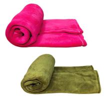 Kit 2 Cobertores Pet Cor Rosa E Marrom