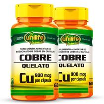 Kit 2 Cobre Quelato Unilife 60 Cápsulas Kit 2 Cobre Quelato Unilife 60 Cápsulas