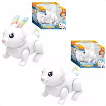 Kit 2 Coelhinho coelho páscoa mexe orelhas rabinho pula toca musica