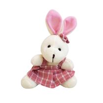 Kit 2 Coelho de Páscoa Roupa Quadriculada Mimo Casal Pelúcia