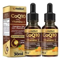 Kit 2 Coenzima Q10 C/ Vit E 100mg P/ Porção Em Gotas Melfort
