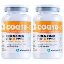 Kit 2 Coenzima Q10 CoQ10 200mg Vitamina E 60 Cápsulas Elemento Puro