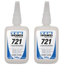 Kit 2 Cola Adesiva Instantânea Profissional Incolor 721 TekBond Kit 2 Cola Adesiva Instantânea Profissional Incolor 721 TekBond