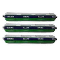 Kit 2 Cola Adesivo Silicone Selante Sache PU 40 Cinza 800g Uso Geral Solufix Kit 2 Cola Adesivo Silicone Selante Sache PU 40 Cinza 800g Uso Geral Solufix