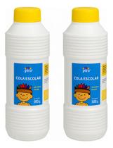 Kit 2 Cola Branca Escolar 500g Ideal Para Slime Artesanato Kit 2 Cola Branca Escolar 500g Ideal Para Slime Artesanato
